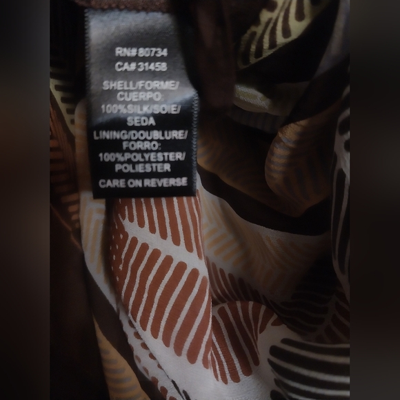 BCBG Paris Strapless Geometric Dress - Brown and Gold - Picture 5 of 7